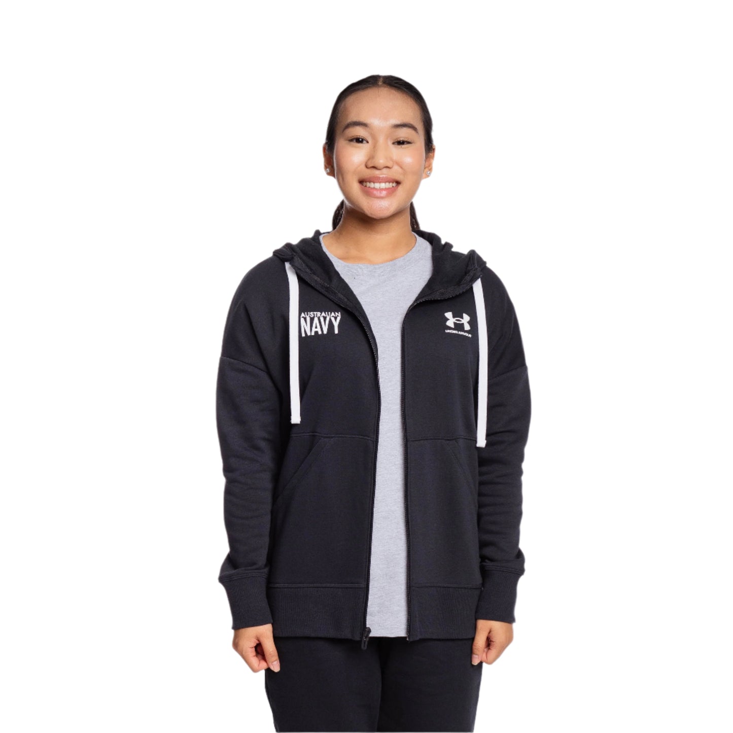 Under Armour Womens Rival Fleece Full Zip Hoodie - Black