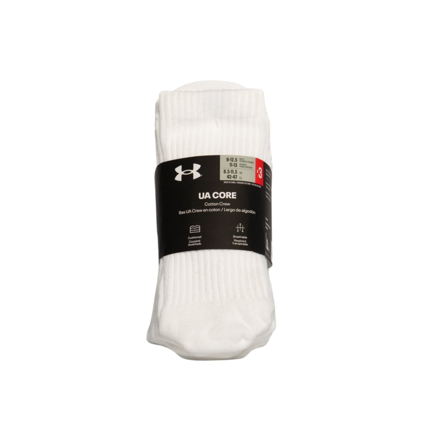 Under Armour 3pk Long Sock - White