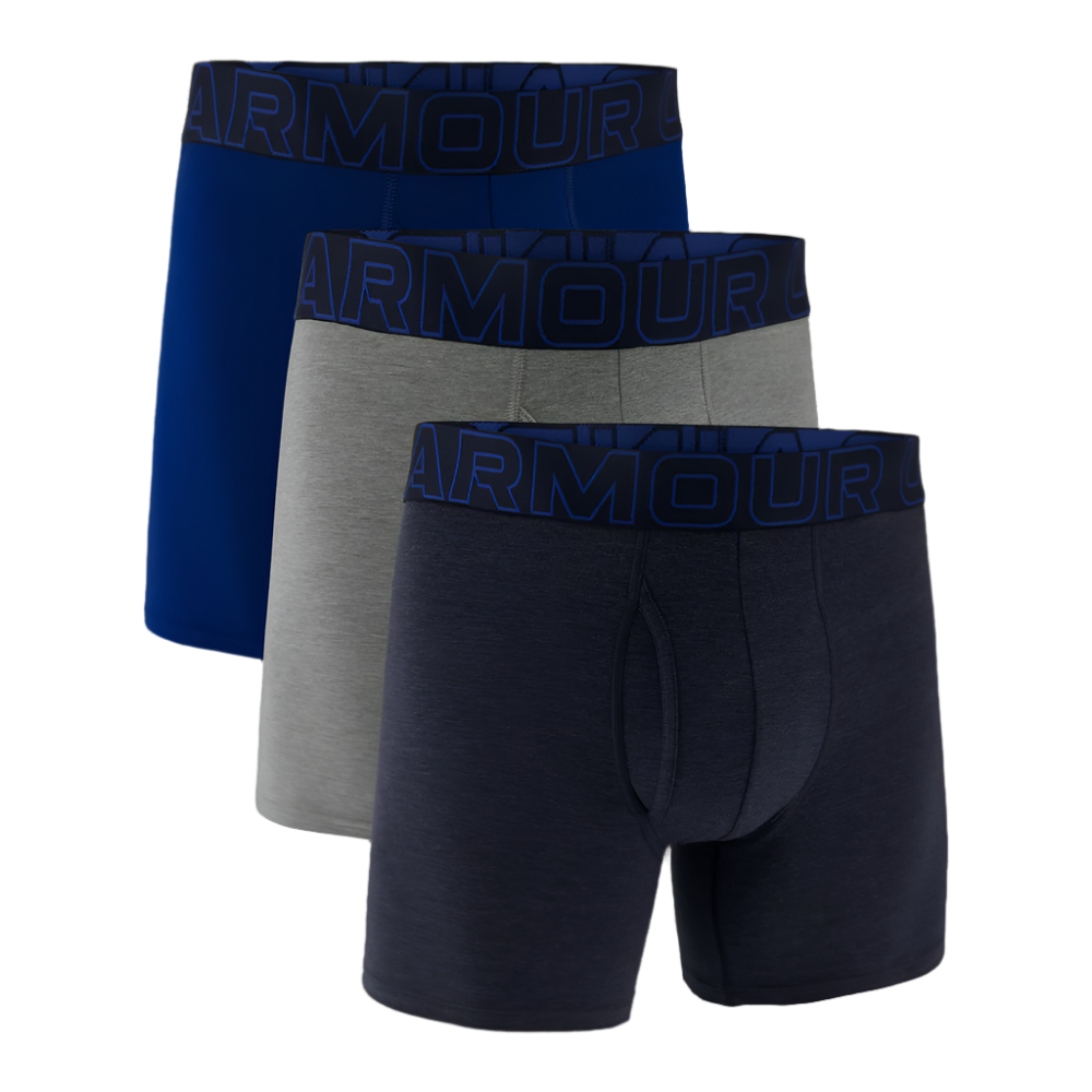 Under Armour Mens Performance Cotton 6" Boxer 3 pk - Blue
