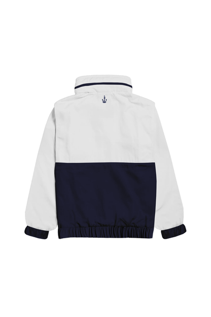 The Ana, Unisex Anorak Jacket White/Navy