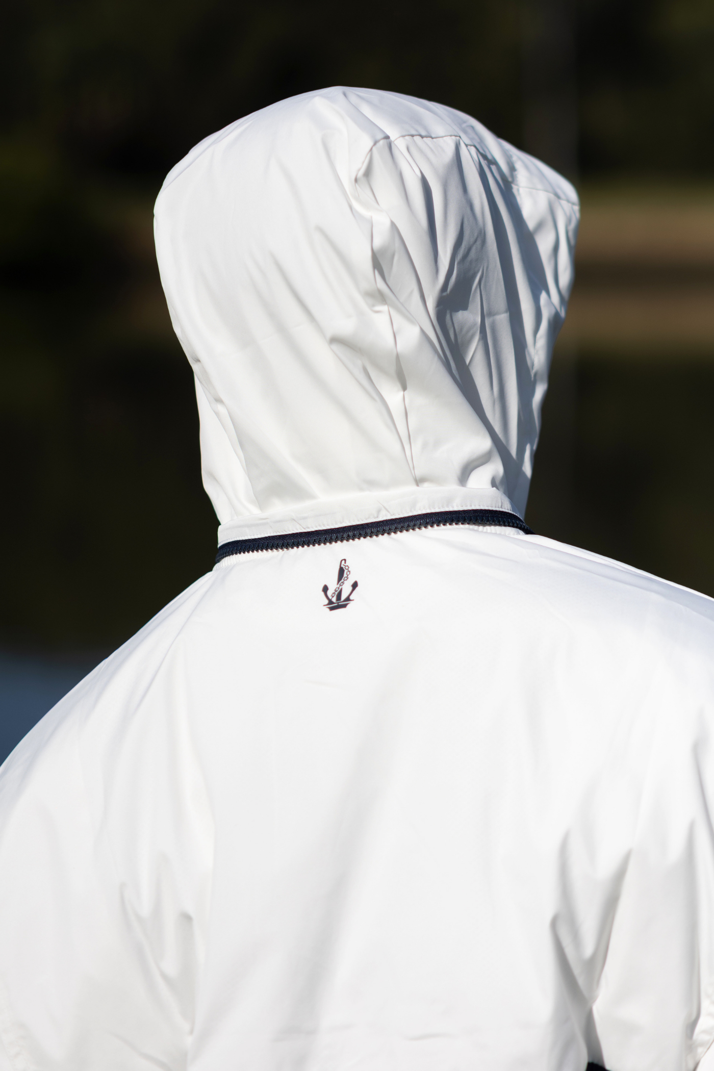 The Ana, Unisex Anorak Jacket White/Navy