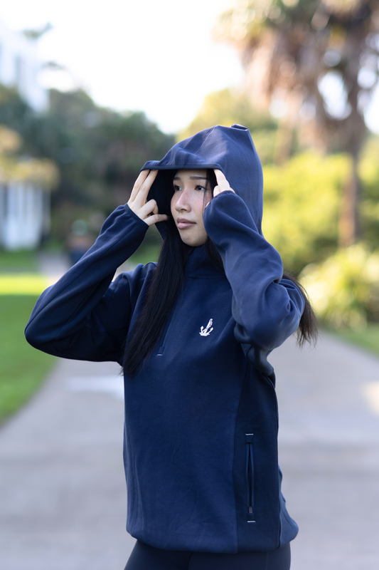 The Kim, Unisex Quarter Zip Navy