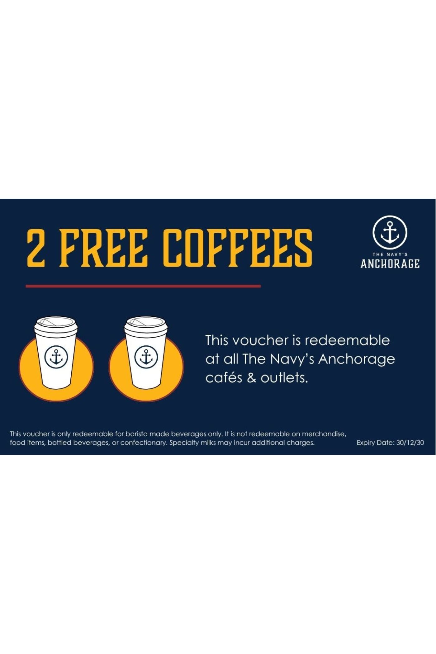 2 Free Coffees Card – Father's Day Gift