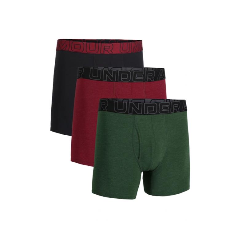 Under Armour Mens Performance Cotton 3" Boxer 3 pk - Green