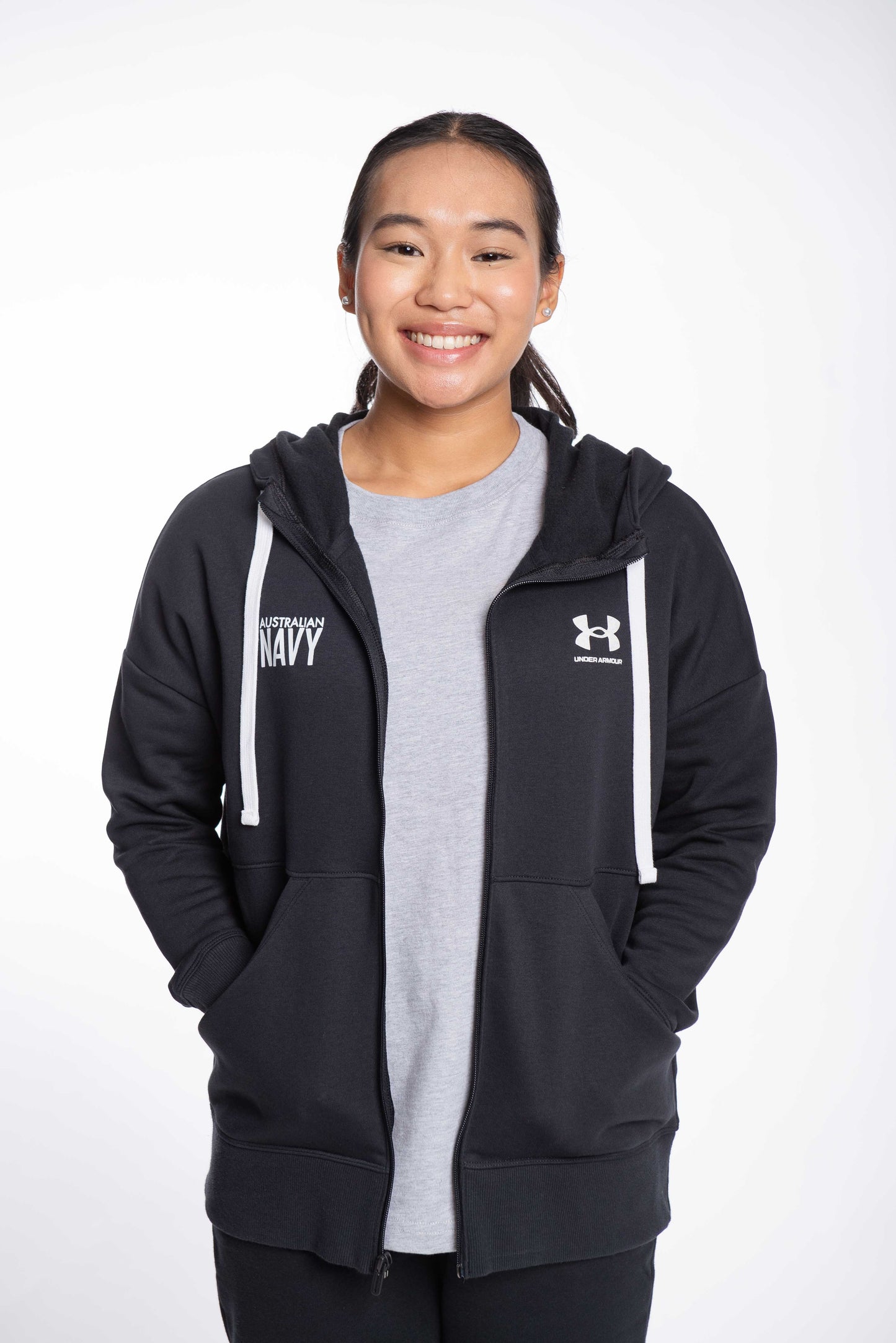 Under Armour Womens Rival Fleece Full Zip Hoodie - Black