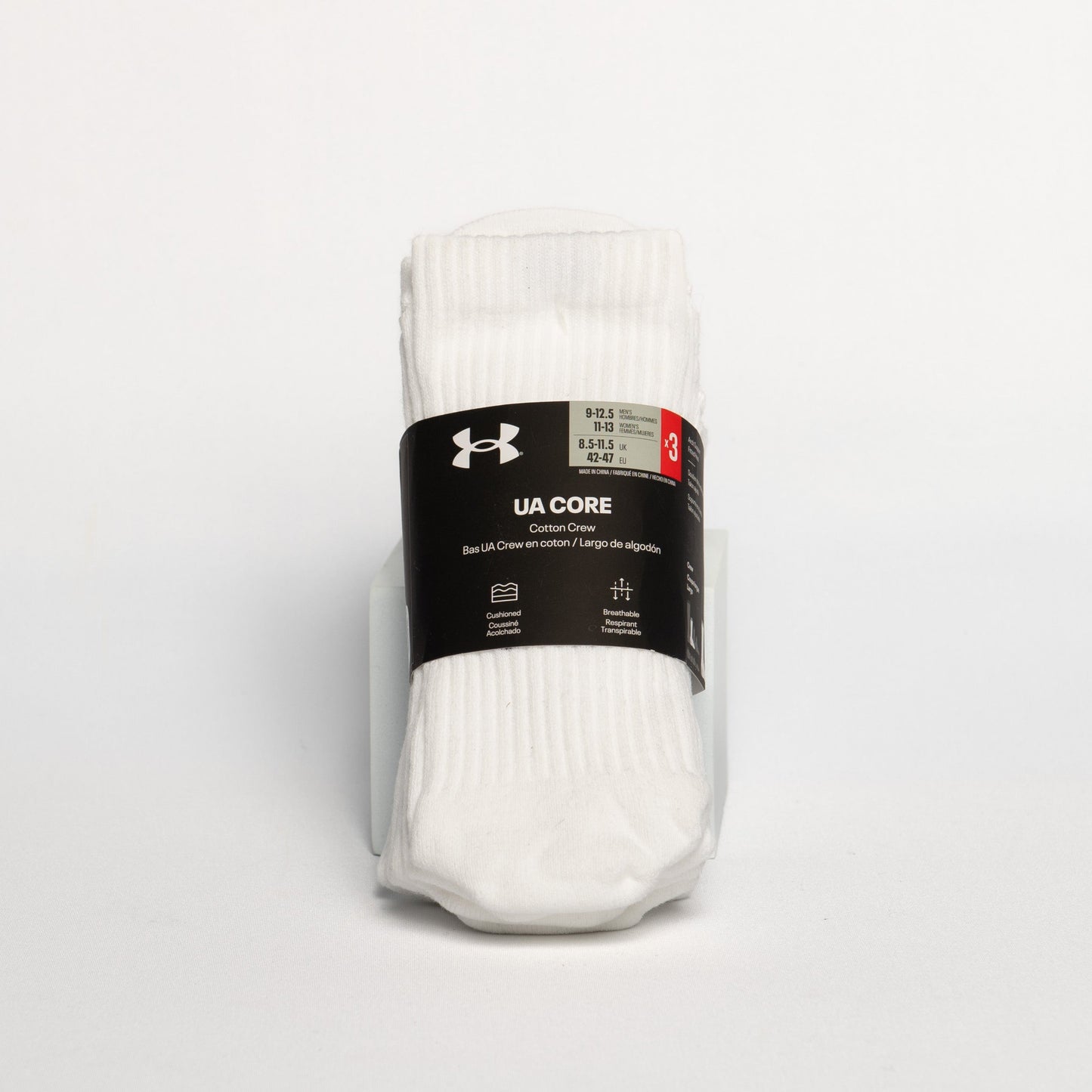 Under Armour 3pk Long Sock - White