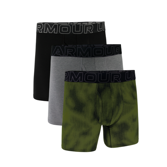 Under Armour Mens Performance Cotton 6" Boxer 3 pk - Green