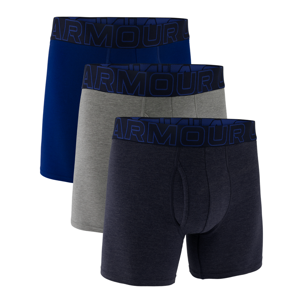 Under Armour Mens Performance Cotton 6" Boxer 3 pk - Blue