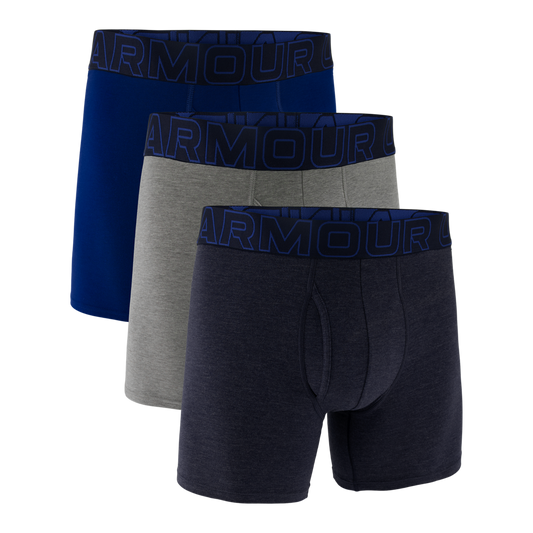 Under Armour Mens Performance Cotton 6" Boxer 3 pk - Blue