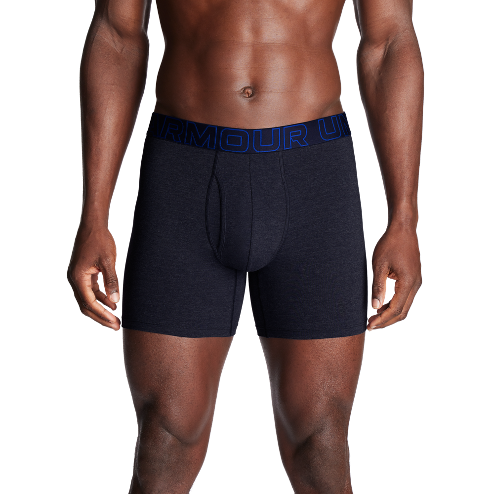 Under Armour Mens Performance Cotton 6" Boxer 3 pk - Blue