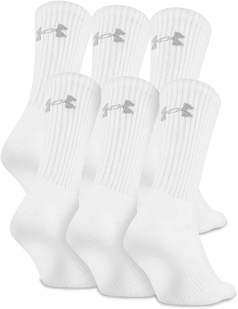 Under Armour 6pk Long Sock - White